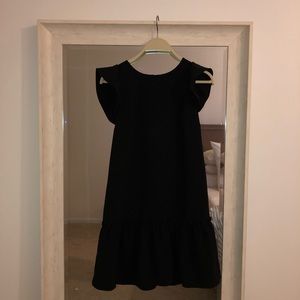 LOFT Black Dress With Frills